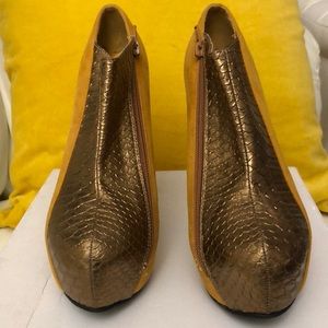 Yellow and gold heels